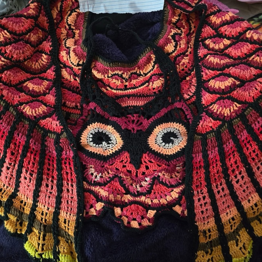 Multicolor Owl Pattern halter and shrug